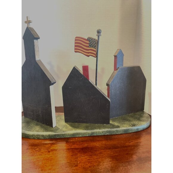 Unique Primitive Wooden Town Buildings with Faith, Hope, Love theme - Picture 5 of 12